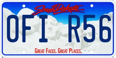 SD license plate 0FIR56