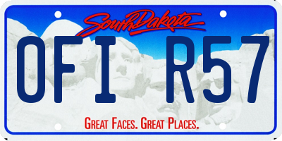 SD license plate 0FIR57