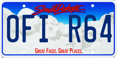 SD license plate 0FIR64