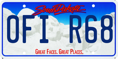 SD license plate 0FIR68