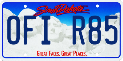 SD license plate 0FIR85