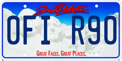 SD license plate 0FIR90