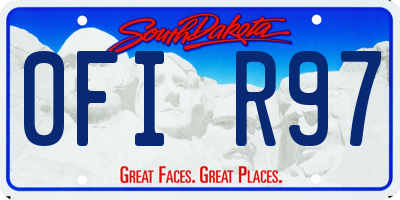 SD license plate 0FIR97