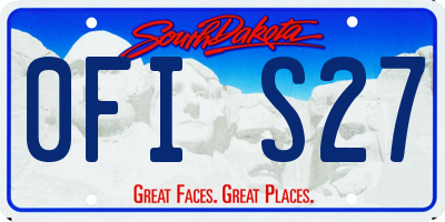 SD license plate 0FIS27
