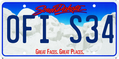 SD license plate 0FIS34