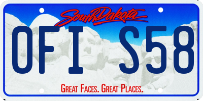 SD license plate 0FIS58