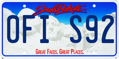 SD license plate 0FIS92