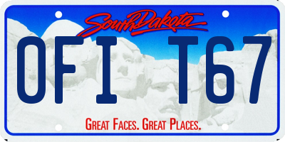 SD license plate 0FIT67