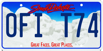 SD license plate 0FIT74