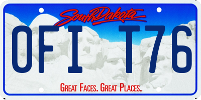 SD license plate 0FIT76