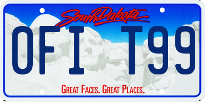 SD license plate 0FIT99