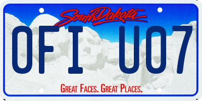 SD license plate 0FIU07