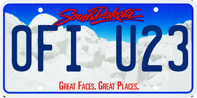 SD license plate 0FIU23