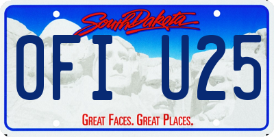 SD license plate 0FIU25