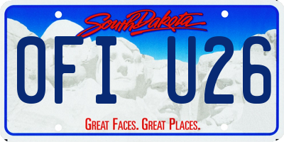 SD license plate 0FIU26