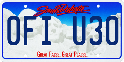 SD license plate 0FIU30