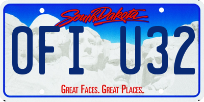 SD license plate 0FIU32