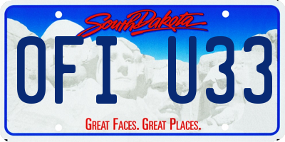SD license plate 0FIU33