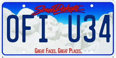 SD license plate 0FIU34