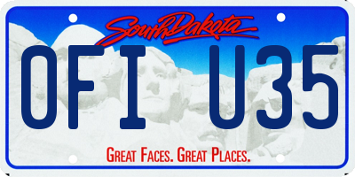 SD license plate 0FIU35