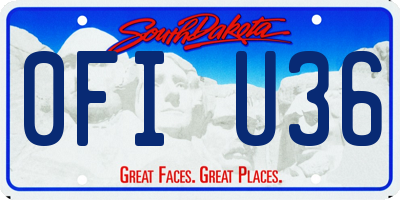 SD license plate 0FIU36