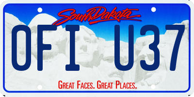 SD license plate 0FIU37