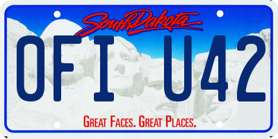 SD license plate 0FIU42