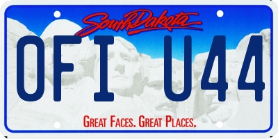 SD license plate 0FIU44