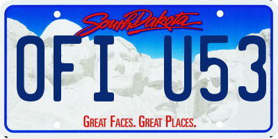 SD license plate 0FIU53