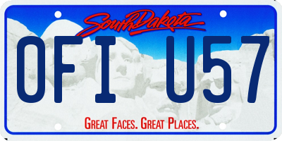 SD license plate 0FIU57