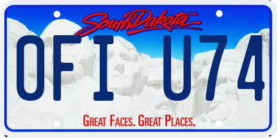 SD license plate 0FIU74
