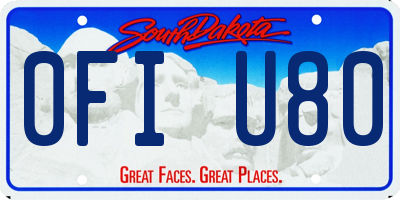 SD license plate 0FIU80