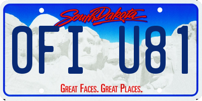 SD license plate 0FIU81