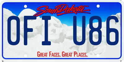 SD license plate 0FIU86