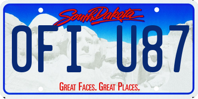 SD license plate 0FIU87
