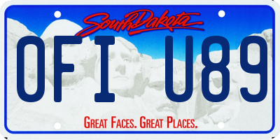 SD license plate 0FIU89