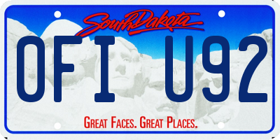 SD license plate 0FIU92