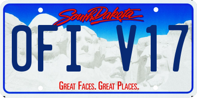 SD license plate 0FIV17