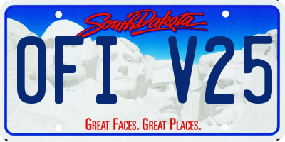 SD license plate 0FIV25