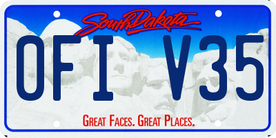 SD license plate 0FIV35