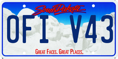 SD license plate 0FIV43