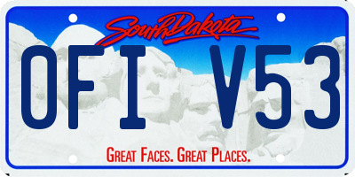 SD license plate 0FIV53