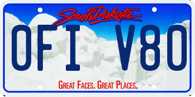 SD license plate 0FIV80