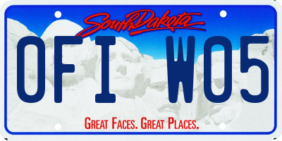 SD license plate 0FIW05