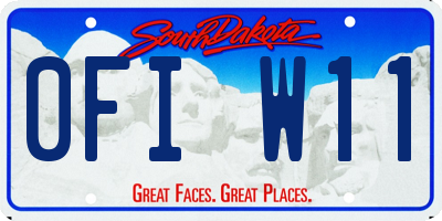 SD license plate 0FIW11