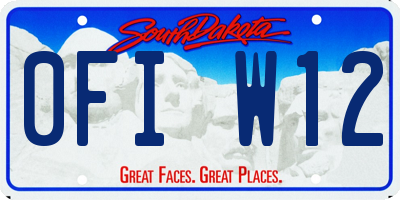 SD license plate 0FIW12