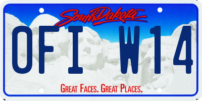 SD license plate 0FIW14