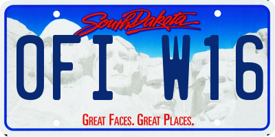 SD license plate 0FIW16
