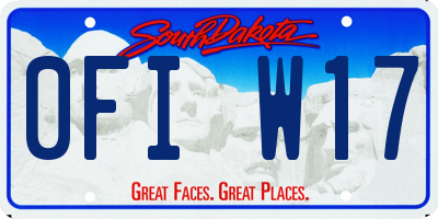 SD license plate 0FIW17