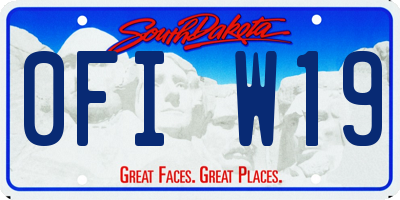 SD license plate 0FIW19
